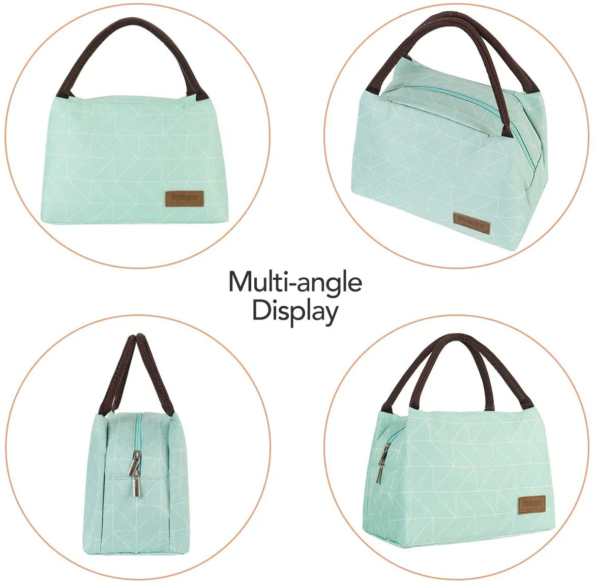 Buringer Reusable Insulated Lunch Bag Cooler Tote Box Meal Prep for Men & Women Work Picnic or Travel (Flying Flowers)