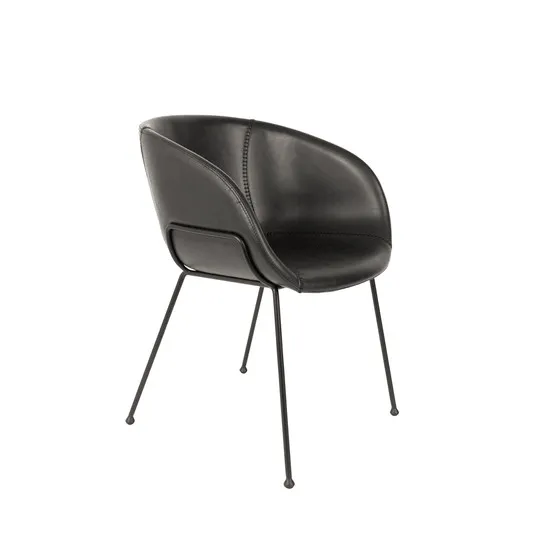FESTON eco leather armchair black