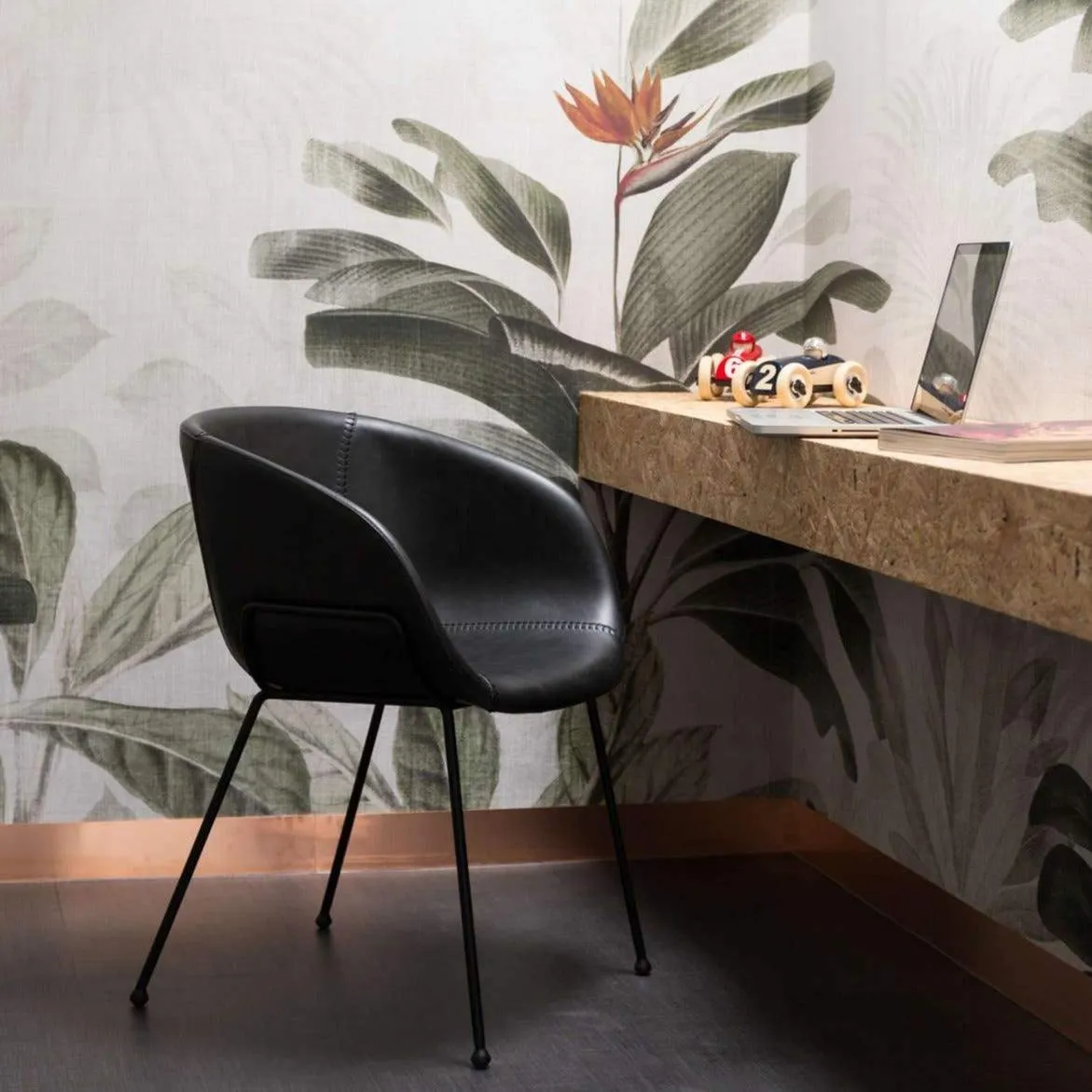 FESTON eco leather armchair black