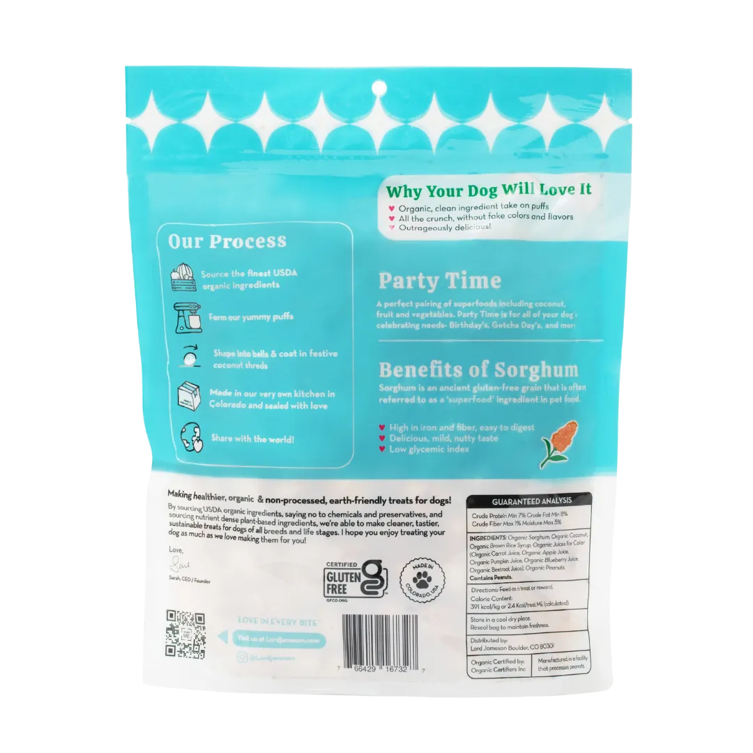 Party Time Organic Dog Treats | 4 oz
